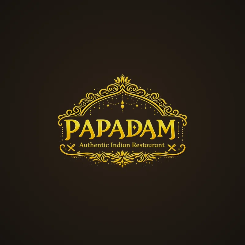 Logo de Papadam, restaurante indio